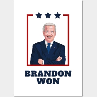 Let's Go Brandon Won Joe Biden Democrat Posters and Art